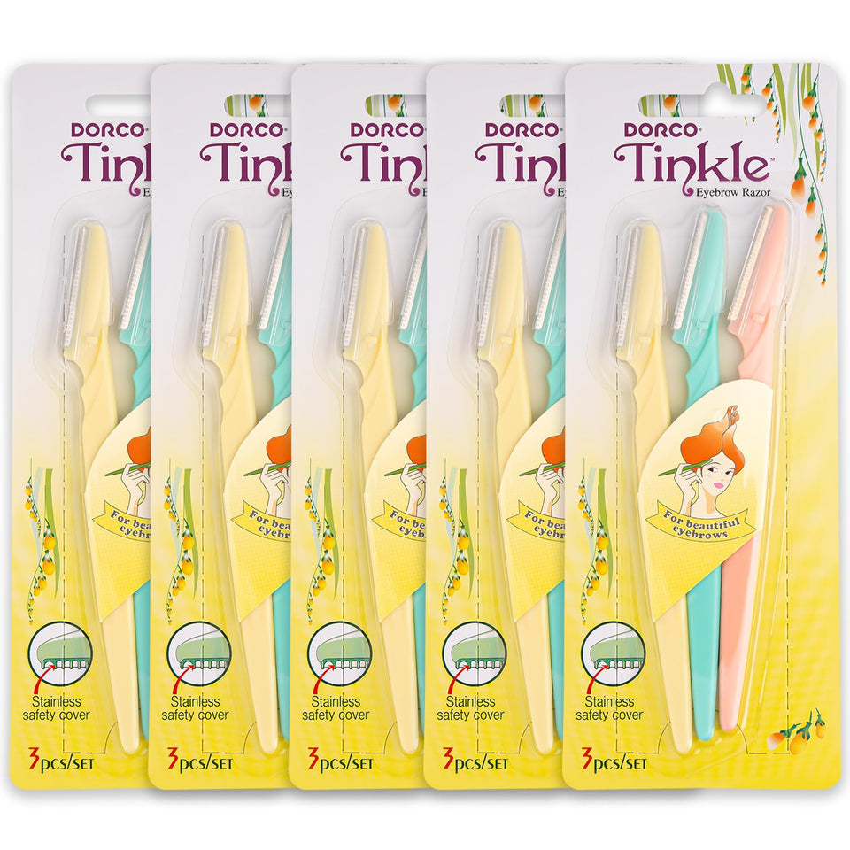 DORCO Tinkle front packaging showing five packs, clear supply for grooming