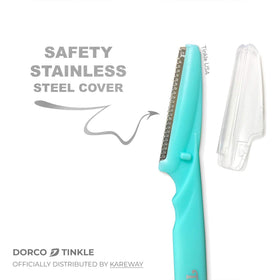 DORCO beside a coin to show compact size and portability