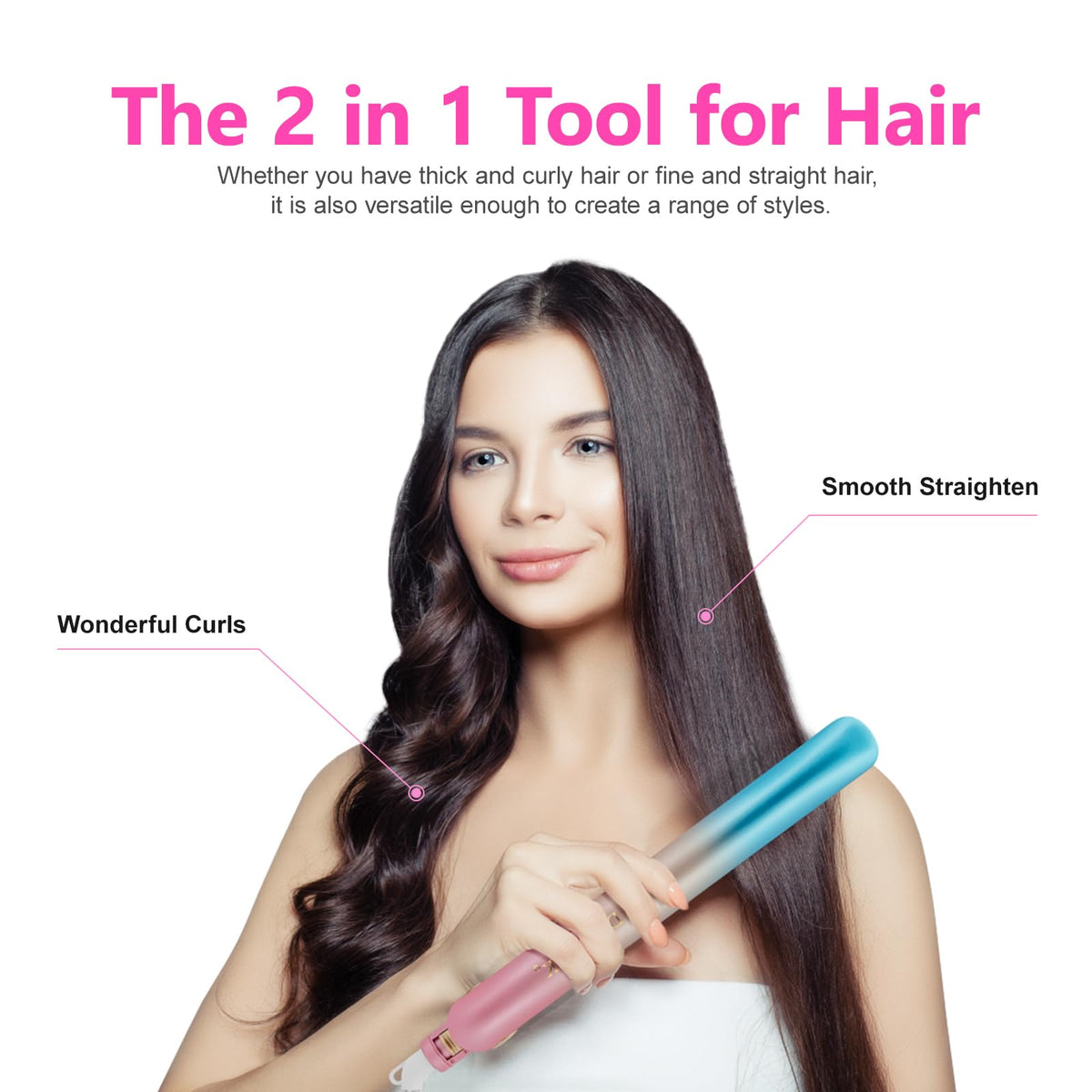 DORISILK styling in use creating curls with rounded edges for versatile looks