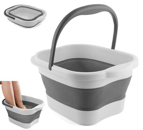 DoroSun front view of collapsible foot bath showing tidy design and portability