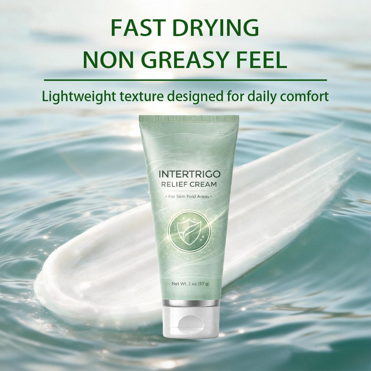 Dosoecse Healora cream texture close-up illustrating fast-absorbing non-greasy finish