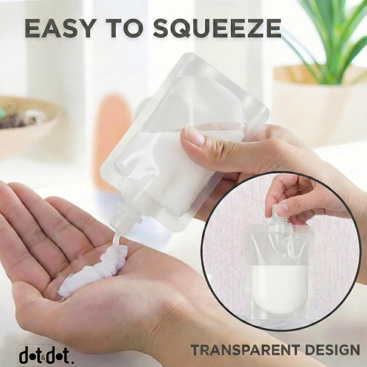 Dot&Dot clear TSA bag with pouches inside for simple airport security screening