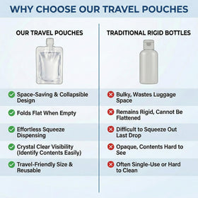 Dot&Dot pouches packed neatly inside a carry-on bag to save luggage space