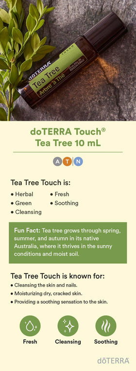 doTERRA Melaleuca Touch label close-up highlighting product name and dilution