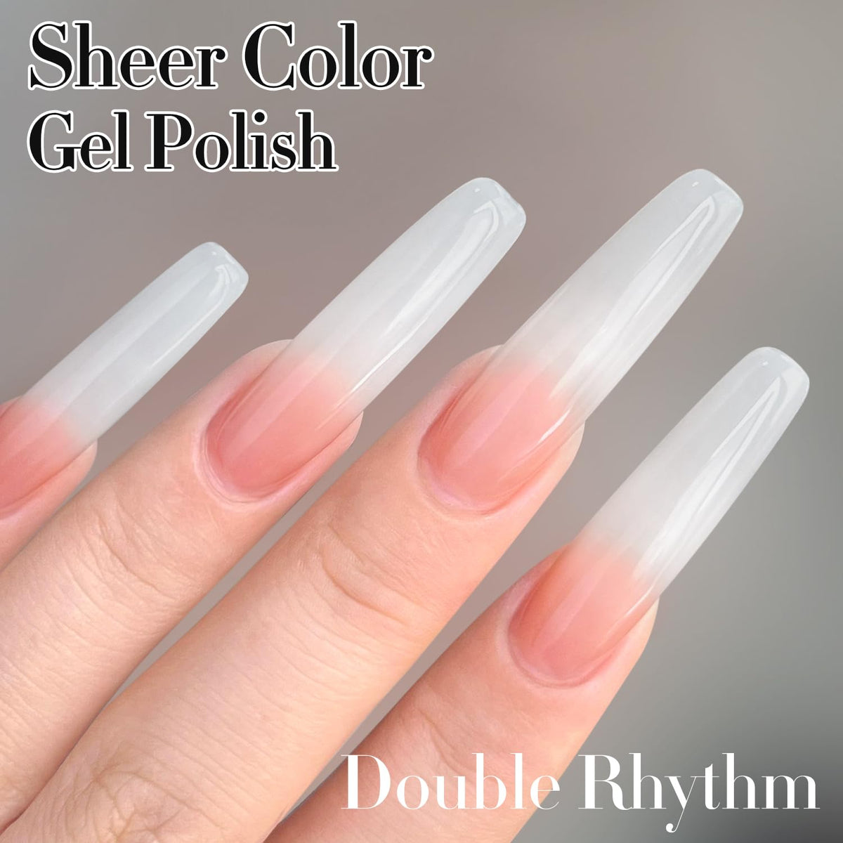 Double Rhythm application on fingers closeup illustrating neat coverage and salon shine