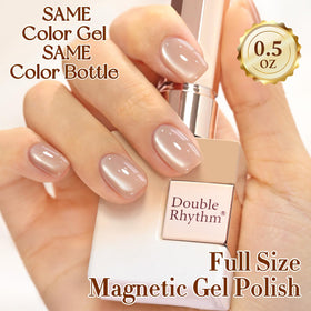 Double Rhythm magnet held over wet polish creating cat-eye shimmer effect