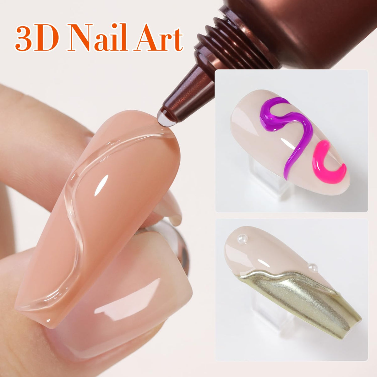 Double Rhythm before and after nail sculpture showing durable finish