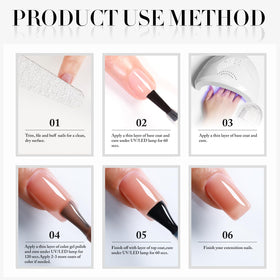 Double Rhythm before and after nails showing long-lasting shimmer effect