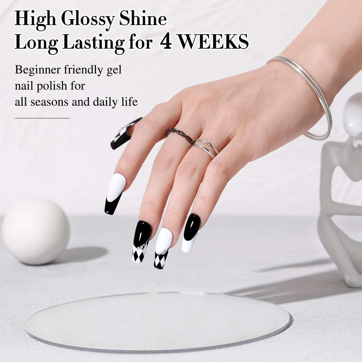 Double Rhythm bottle with base and top coat accessories for complete manicure set
