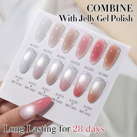 Double Rhythm bottle beside LED lamp setup showing curing process for durable glossy finish