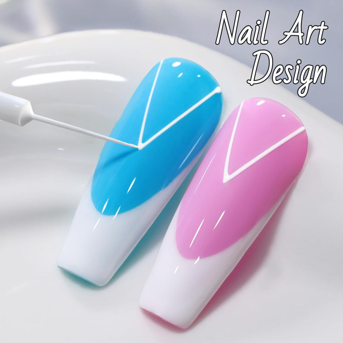 Double Rhythm artist applying liner on nail, illustrating professional in-use ease