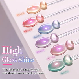 Double Rhythm brush stroke on nail illustrating smooth application and coverage benefit