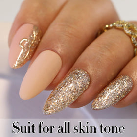 Double Rhythm brush stroke on nail demonstrating smooth even application