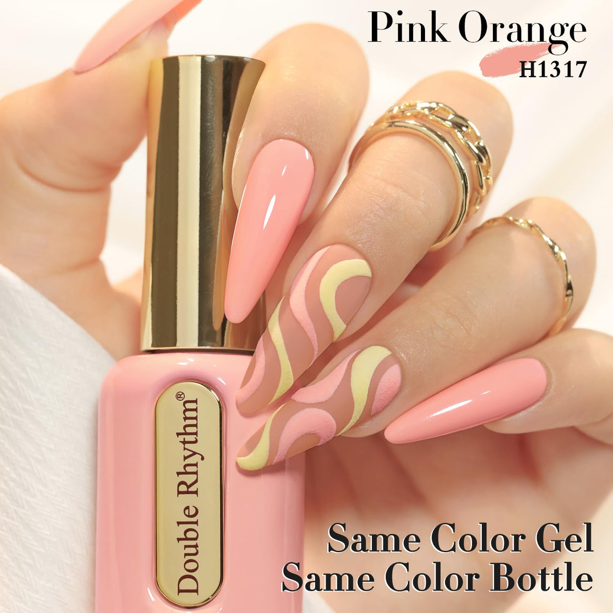 Double Rhythm brush stroke on swatch card demonstrating smooth application and streak-free coverage