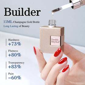 Double Rhythm gel applied on nail form demonstrating extension and sculpting benefit