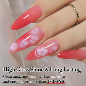 Double Rhythm gel texture close-up showing smooth clear spread for blooms