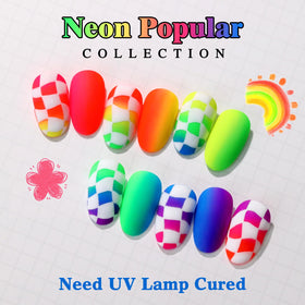 Double Rhythm color swatches on fan display, helps choose matching neon tone
