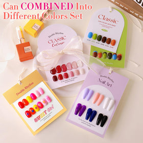 Double Rhythm cured nails with glossy finish, shows durable salon-like shine