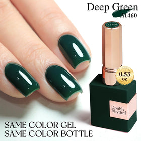 Double Rhythm painted nails on hand showing durable high-gloss manicure