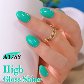 Double Rhythm manicure in use on hands showing salon-gloss and durability