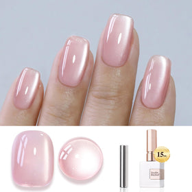 Double Rhythm front bottle showing jelly pink nude and glossy finish benefit