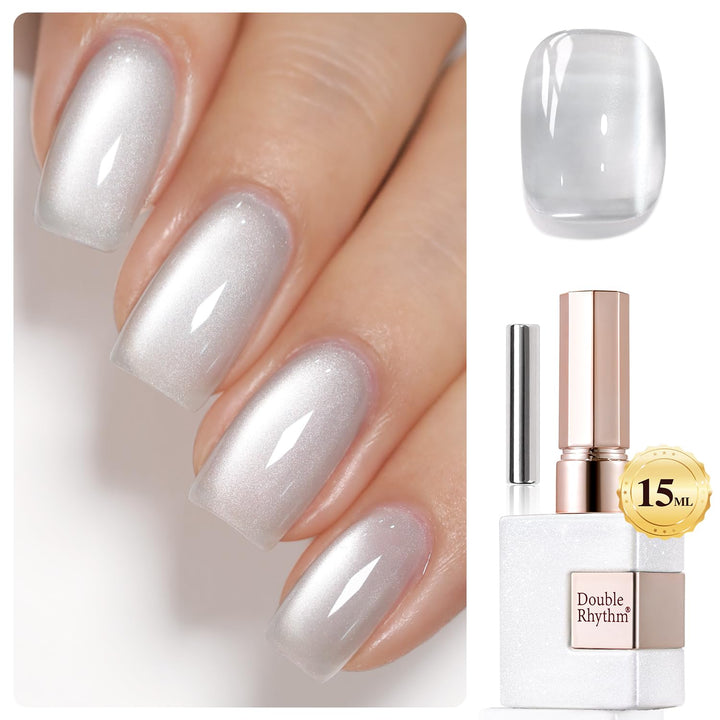 Double Rhythm front bottle of jelly silver showing sleek packaging and shimmer benefit