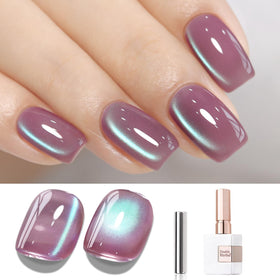 Double Rhythm front bottle plum purple showing magnetic holographic sheen benefit