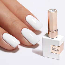 Double Rhythm bottle front view showing pure sheer white and brand shine benefit