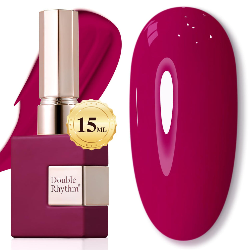 Double Rhythm front bottle wine red showing true shade and professional finish