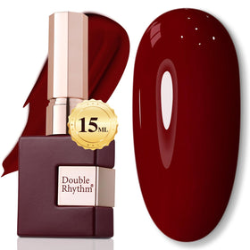 Double Rhythm front bottle showing burgundy color and clear branding for easy identification