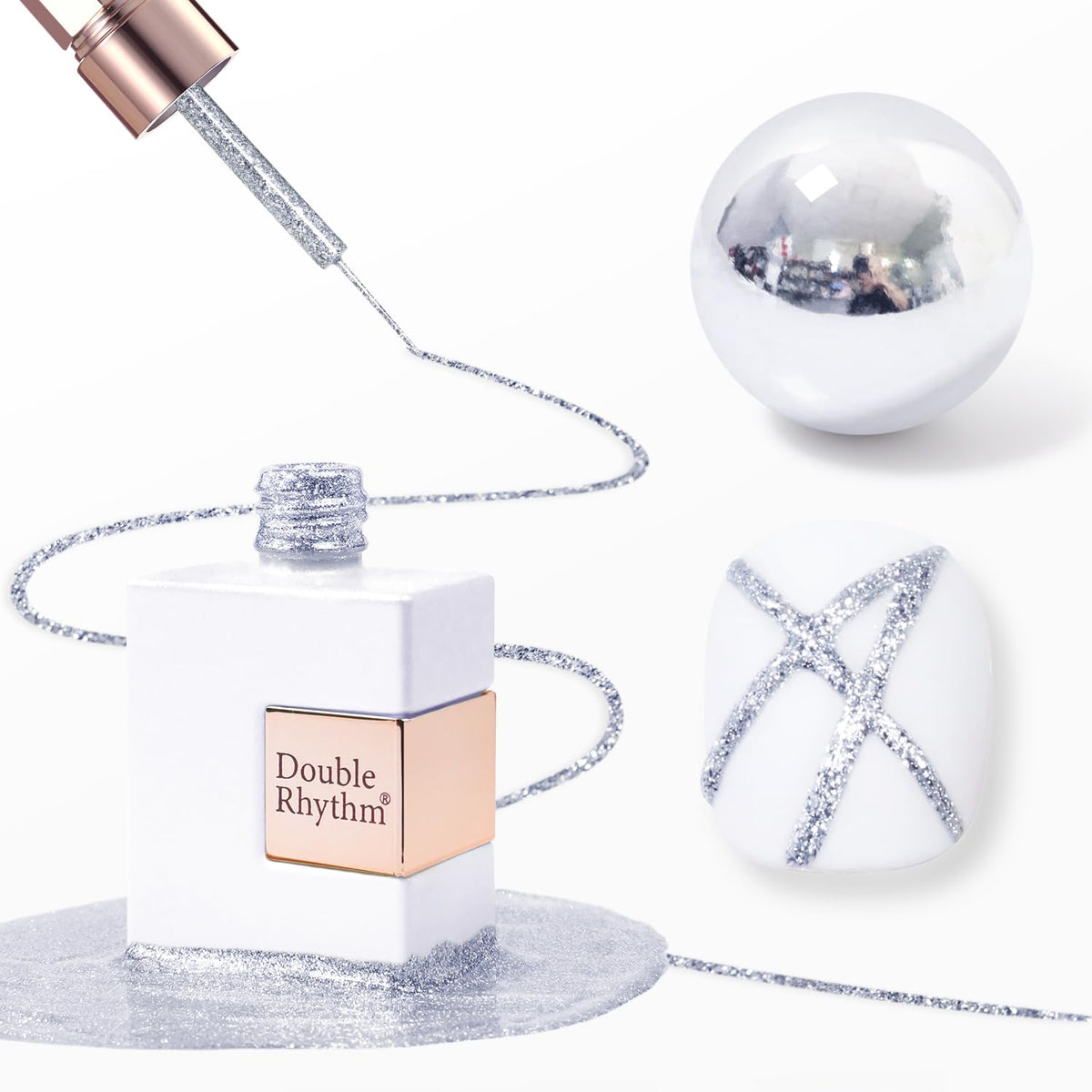 Double Rhythm front label showing bronze mirror shade and 15ml size, clear benefit branding