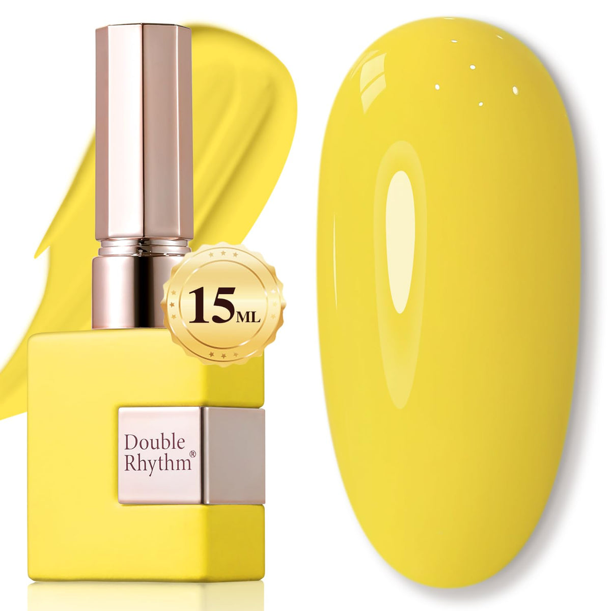 Double Rhythm bottle front label showing pure sheer yellow and volume benefit