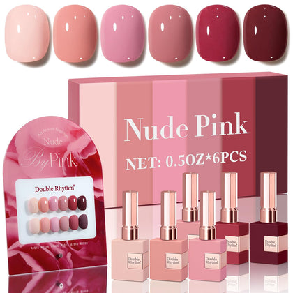 Double Rhythm front packaging showing six matching color bottles and kit benefit