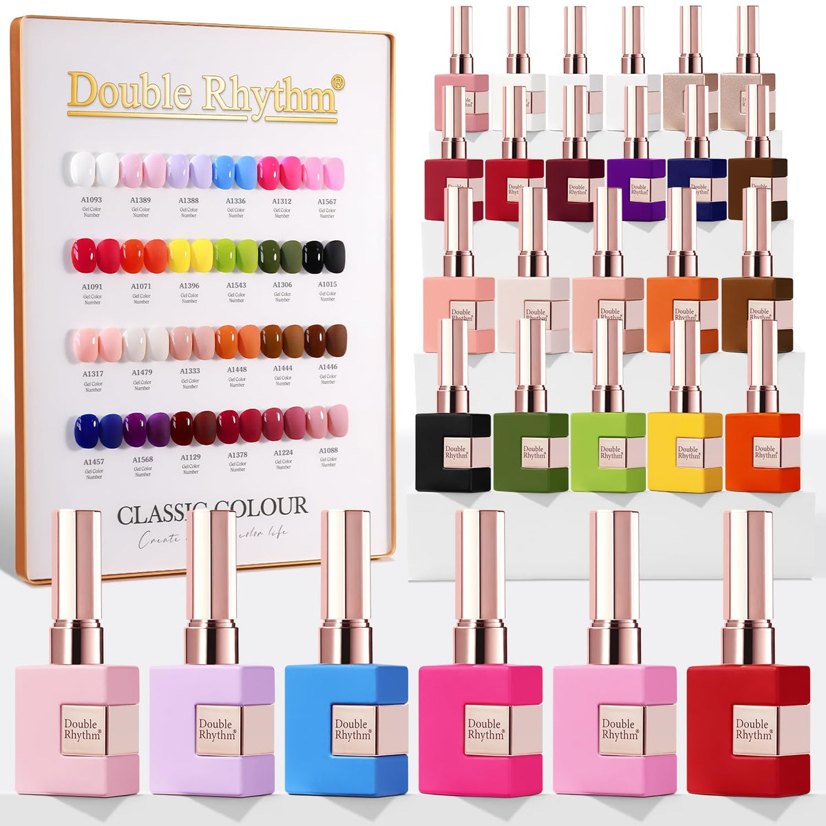 Double Rhythm front packaging showing full red and pink gel kit, ideal for gifting