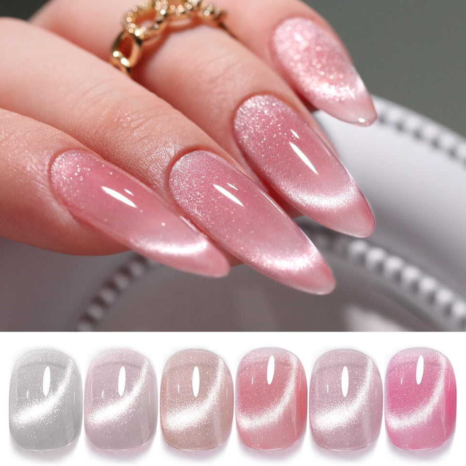 Double Rhythm front packaging showing six magnetic shimmer gel polishes