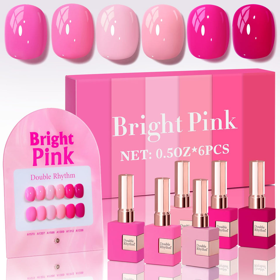 Double Rhythm front packaging showing six matching neon bottles and benefit: uniform color supply