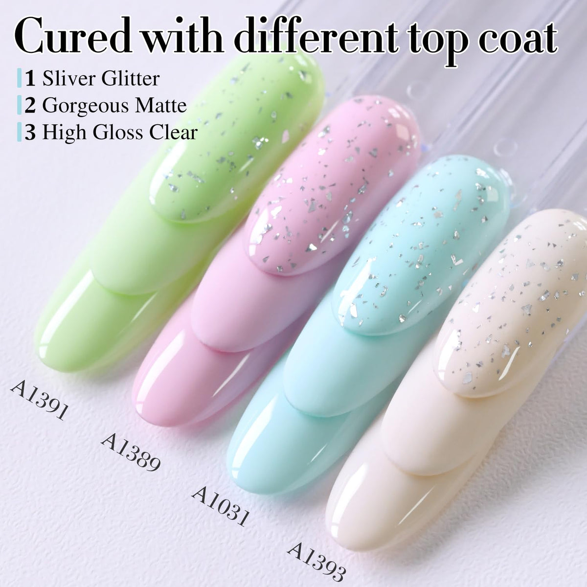 Double Rhythm cured nail swatch demonstrating glossy finish and durable wear