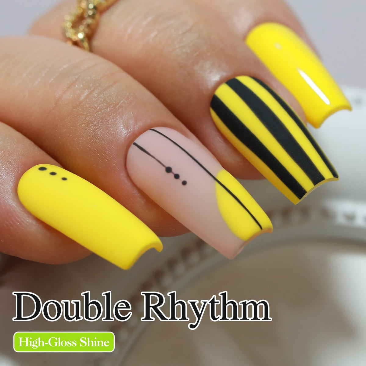 Double Rhythm gel texture swatch demonstrating smooth coverage and rich color