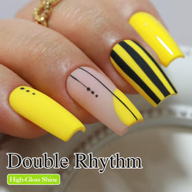 Double Rhythm gel texture swatch demonstrating smooth coverage and rich color
