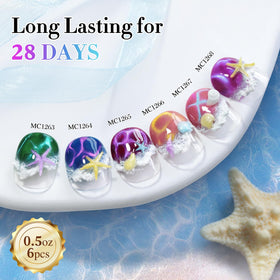 Double Rhythm nails in use lifestyle shot on hands holding a cup, shows wearable finish