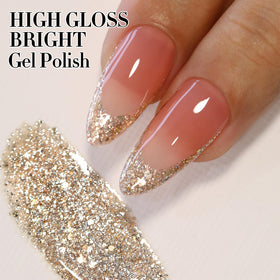 Double Rhythm fine glitter texture close-up revealing reflective shimmer