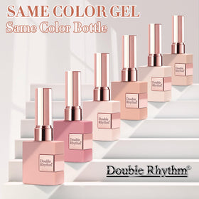 Double Rhythm hand model with finished manicure showcasing salon-quality shine