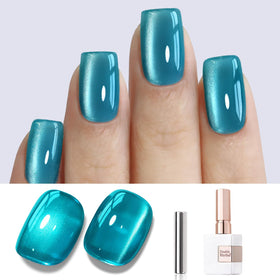 Double Rhythm bottle front view showing the jelly teal color and shimmer benefit