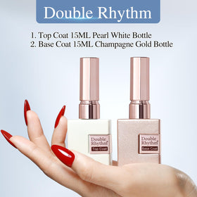 Double Rhythm label close-up showing 9-toxin-free formulation details