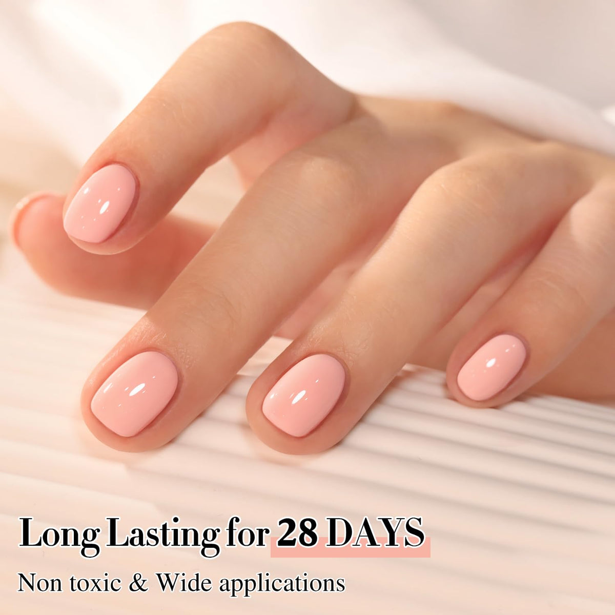 Double Rhythm layered effect before and after nails illustrating depth-building and customizable translucency