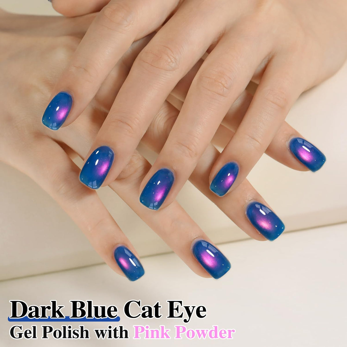 Double Rhythm magnet held over polish creating magnetic shimmer benefit