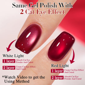 Double Rhythm magnet held over nail aligning particles for dramatic stripe