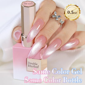 Double Rhythm magnet in use over nail demonstrating cat-eye stripe creation benefit