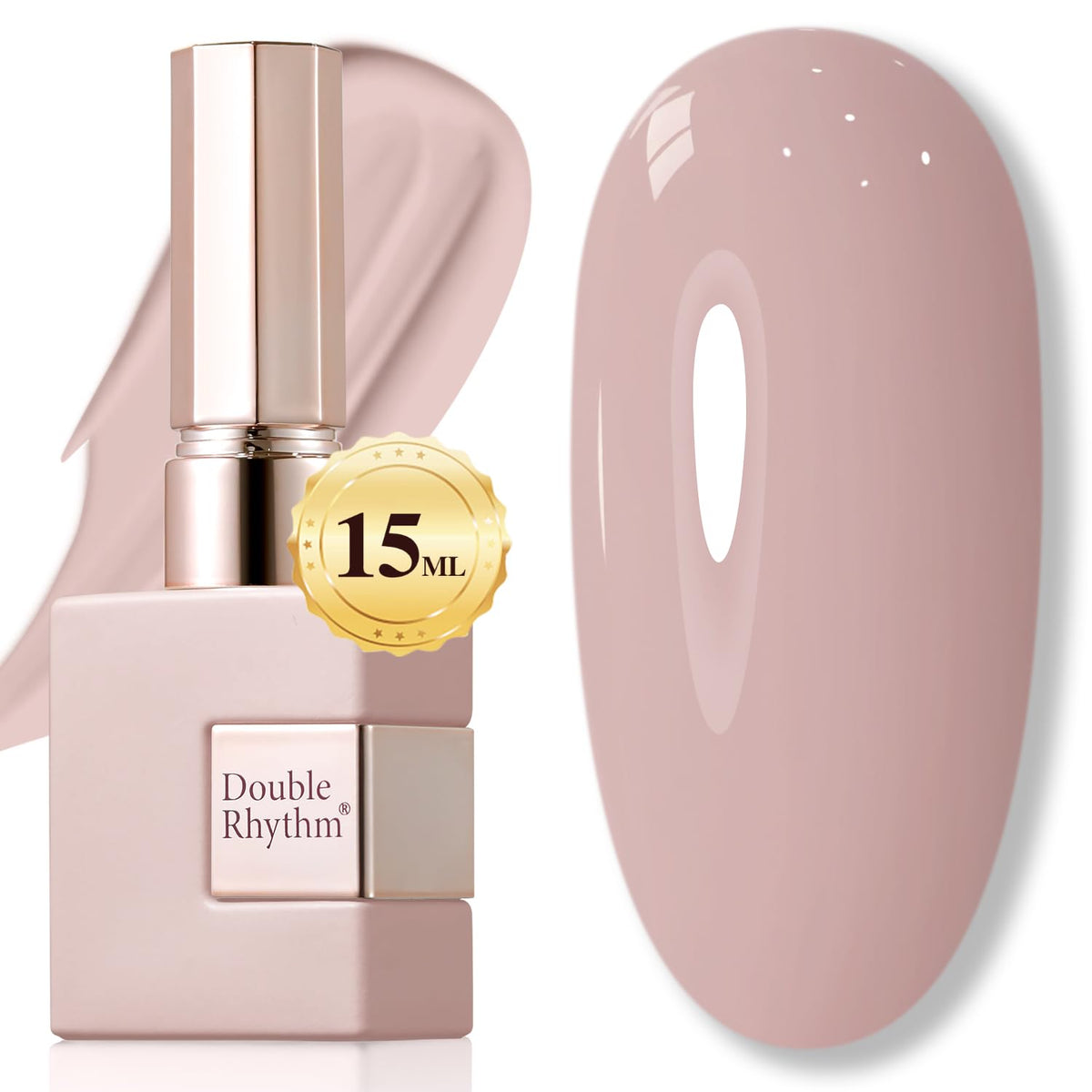 Double Rhythm front bottle showing milky khaki color and precise shade