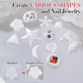 Double Rhythm used to build nail extension, before and after comparison for strength